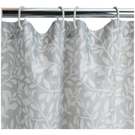 Argos Home Floral Shower Curtain - Grey - thumbnail 1