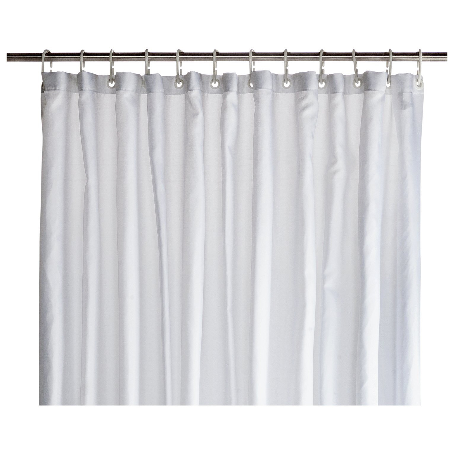 Argos Home Shower Curtain with Anti Bacterial Finish - White - image 1
