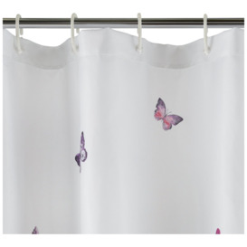 Argos Home Butterflies Shower Curtain - Pink - thumbnail 1