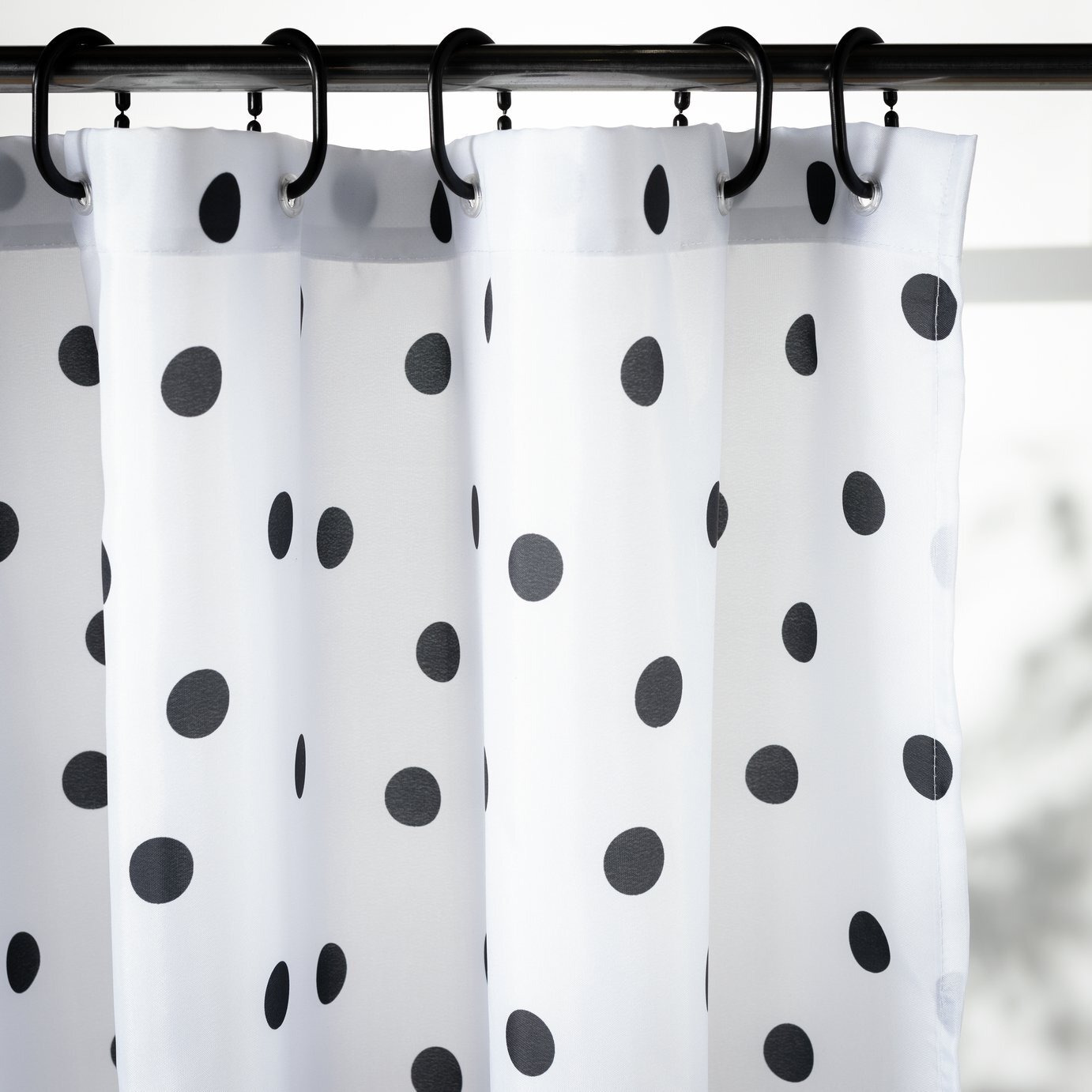 Argos Home Monochrome Spot Shower Curtain - Black & White - image 1