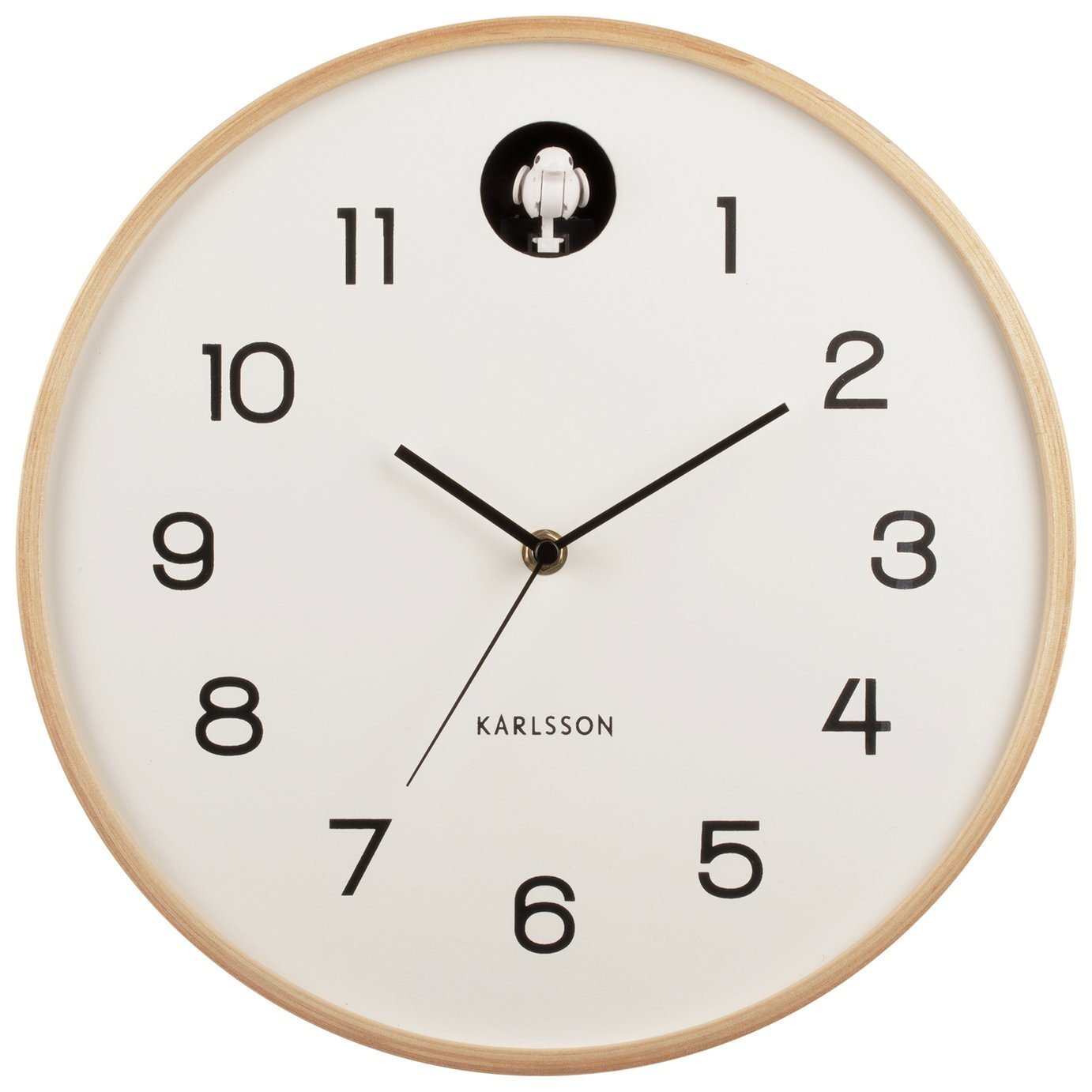 Karlsson Natural Cuckoo Analogue Wall Clock - Birch White - image 1
