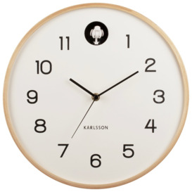 Karlsson Natural Cuckoo Analogue Wall Clock - Birch White