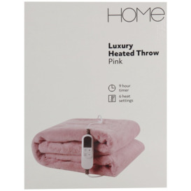 Home Pink Heated Throw - thumbnail 1