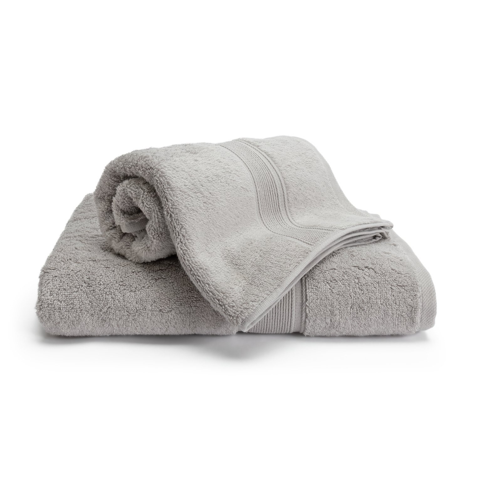 Habitat Cotton Supersoft 2 Pack Hand Towel - Silver - image 1