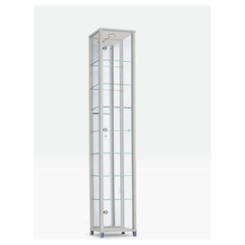 Argos Home 7 Shelf Glass Tall Display Cabinet - Silver - thumbnail 1