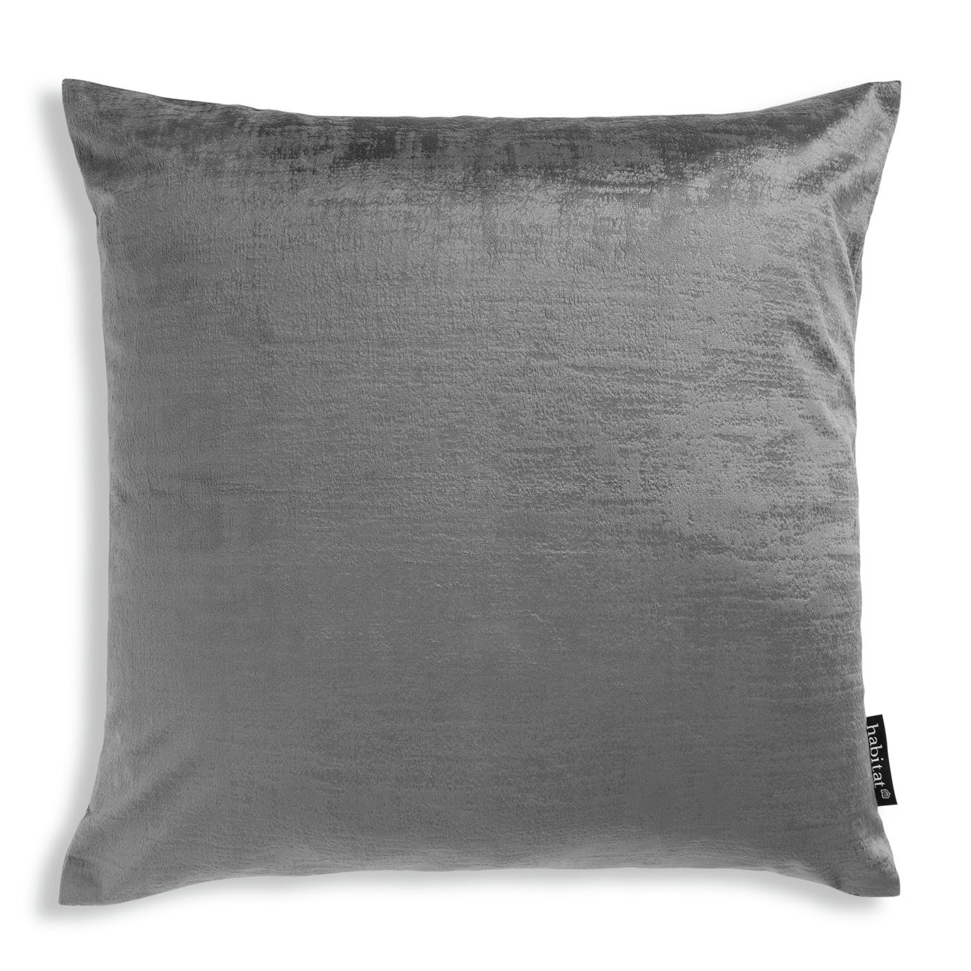 Habitat Textured Velvet Cushion Cover - Grey - 43X43cm - image 1