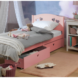Habitat Mia Single Bed Frame With 2 Drawers - Pink - thumbnail 1