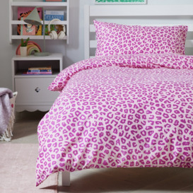 Argos Home Animal Print Pink Kids Bedding Set - Single - thumbnail 1