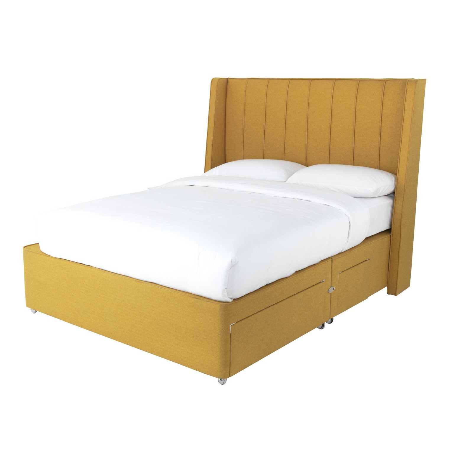 Sleepeezee Hybrid 2000 2+2 Conti Drw Double Divan - Mustard