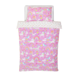 Argos Home Kids Pink Unicorn Bedding Set - Toddler - thumbnail 1