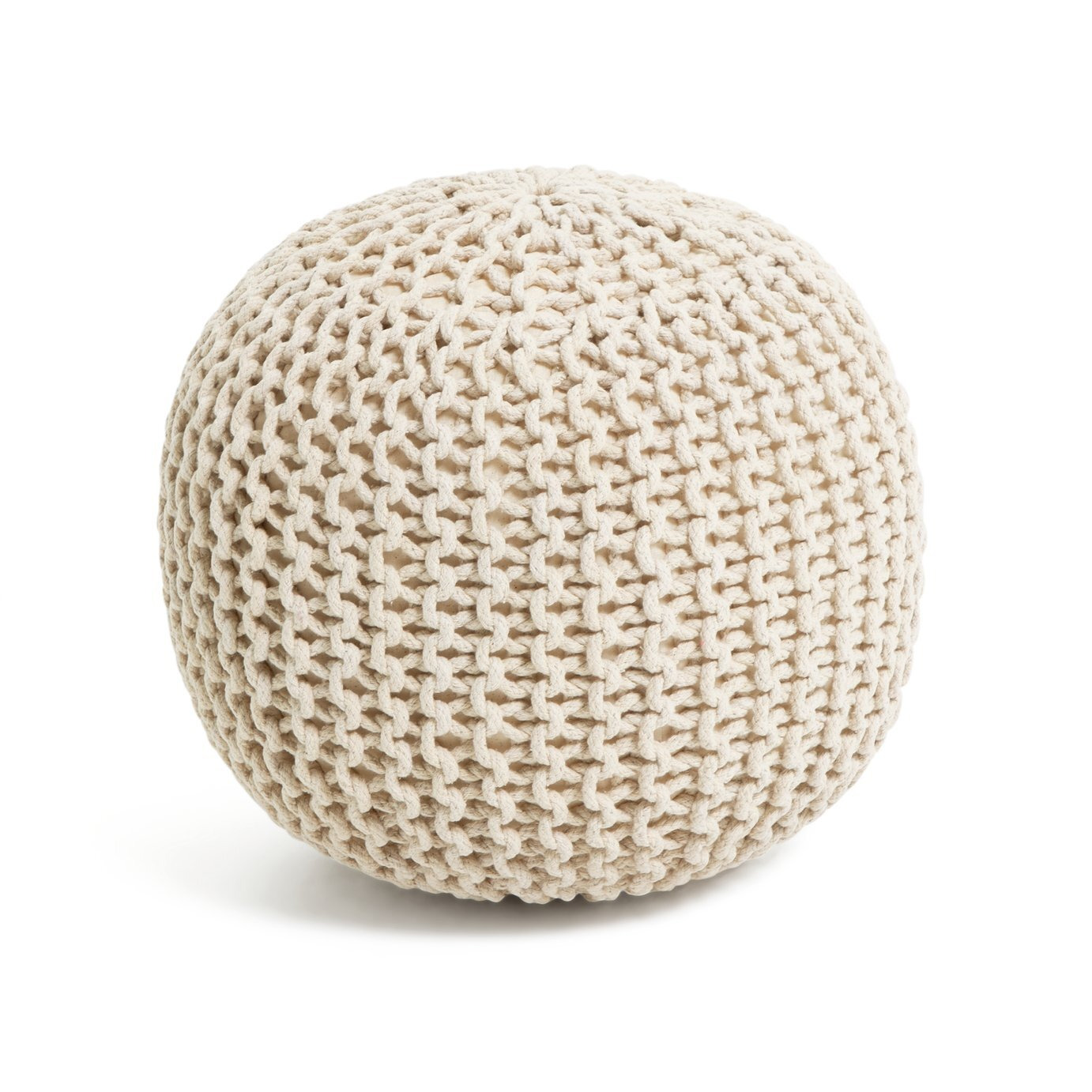 Kaikoo Dottie Cotton Knitted Pod Footstool - Natural - image 1