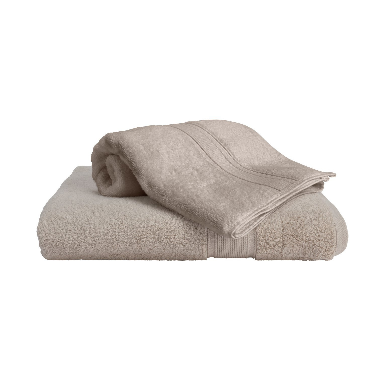 Habitat Cotton Supersoft 2 Pack Hand Towel - Oatmeal - image 1