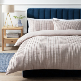 Argos Home Crinkle Taupe Bedding Set - King size - thumbnail 1