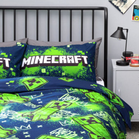 Minecraft Green Kids Bedding Set - Double
