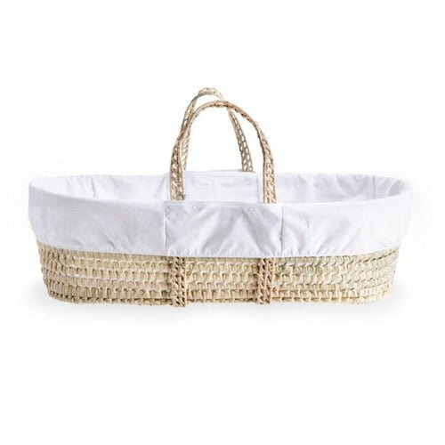 Clair De Lune Essentials Moses Basket With White Stand