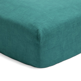 Habitat Texture Printed Teal Fitted Sheet - Single - thumbnail 1