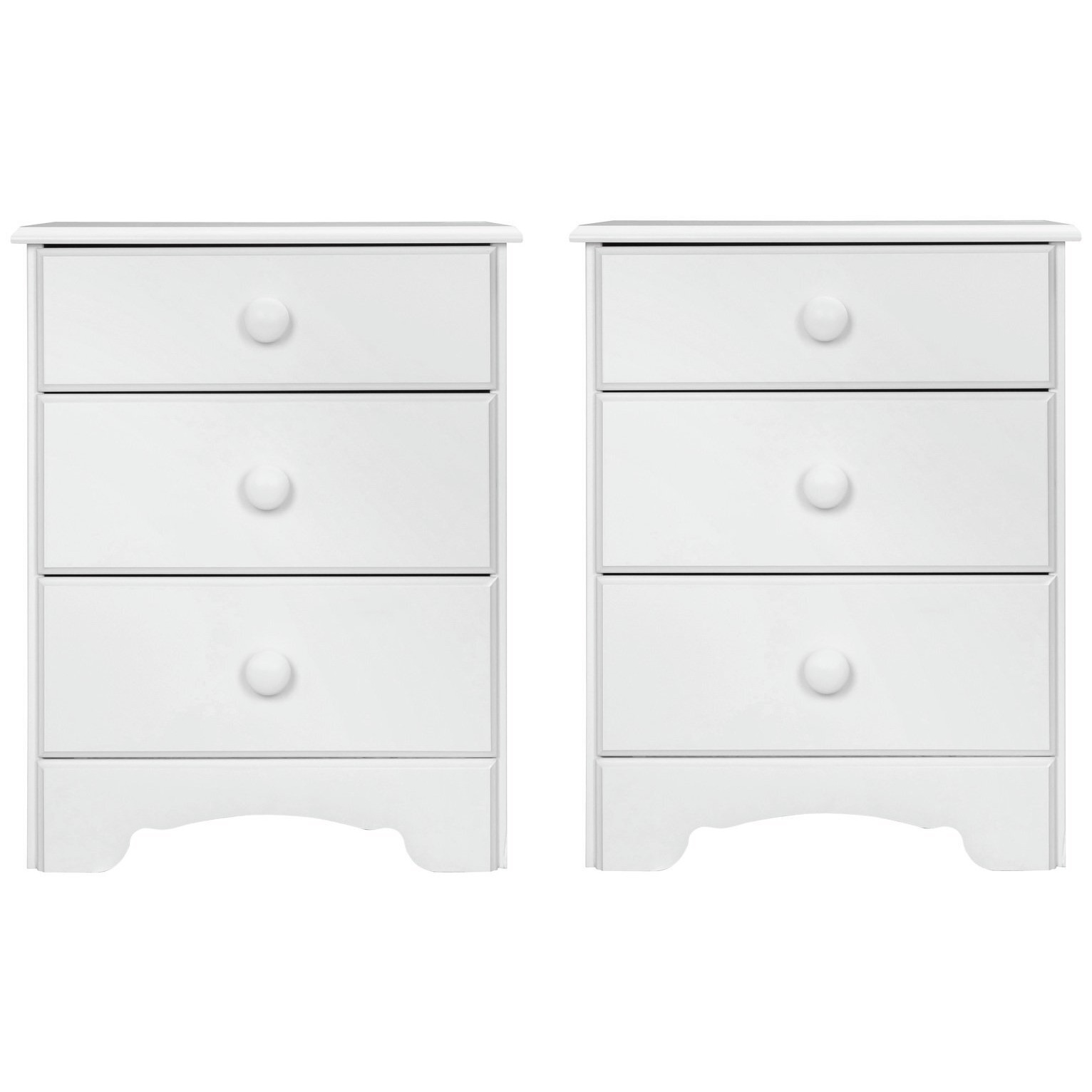 Argos Home Nordic 3 Drawer Bedside Table Set - White
