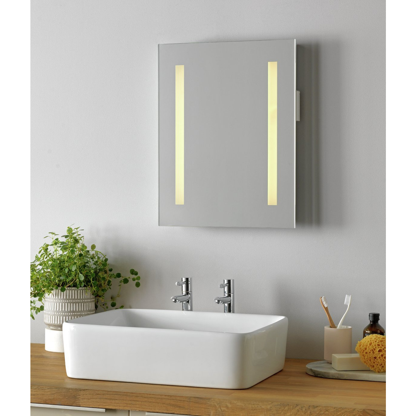 Habitat Bathroom LED Demister Shaver Mirror - 50x40 - image 1