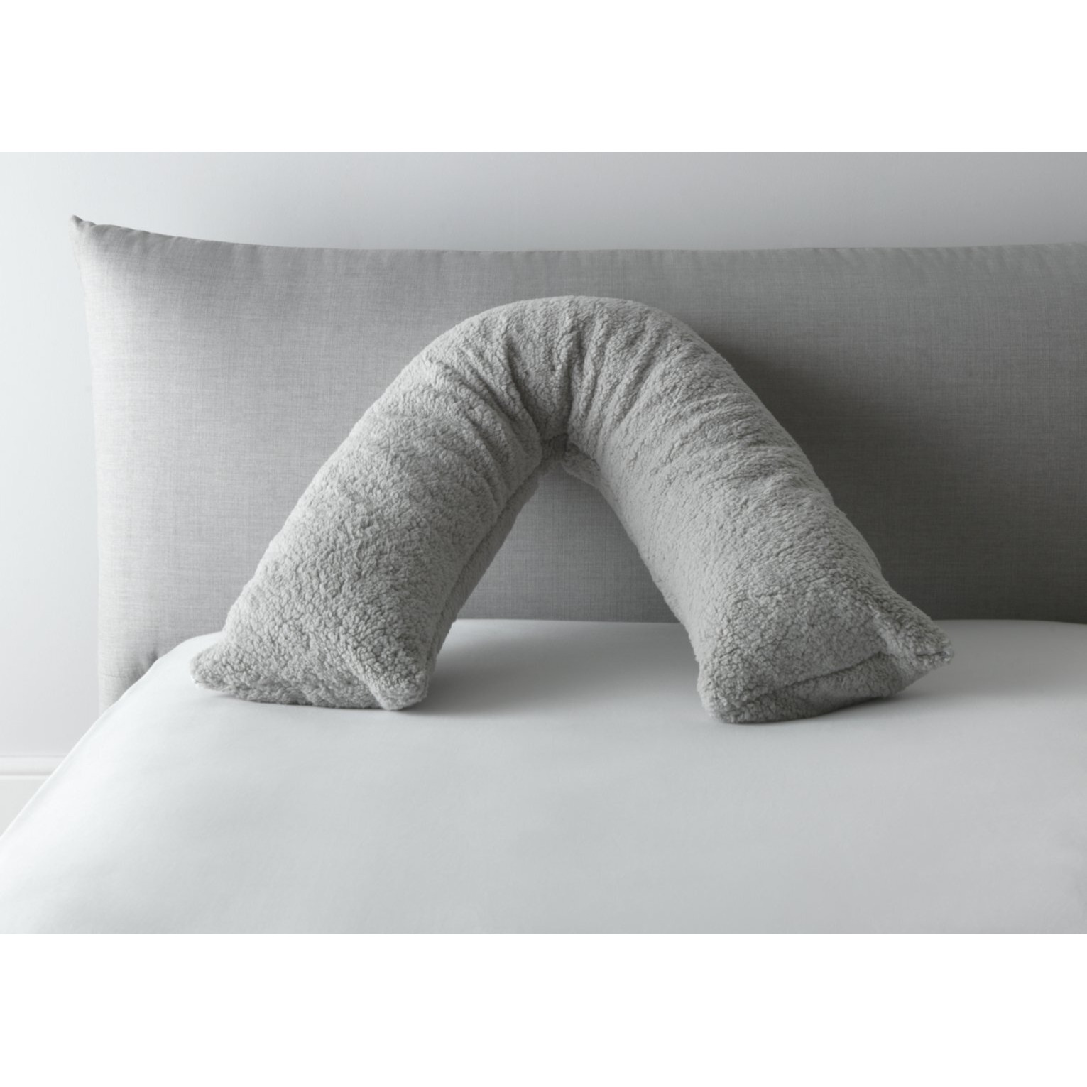 Habitat Fleece V Shaped Pillow - Grey - image 1