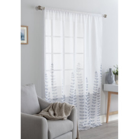 Argos Home Floral Pencil Pleat Voile Curtain Panel - White - thumbnail 1
