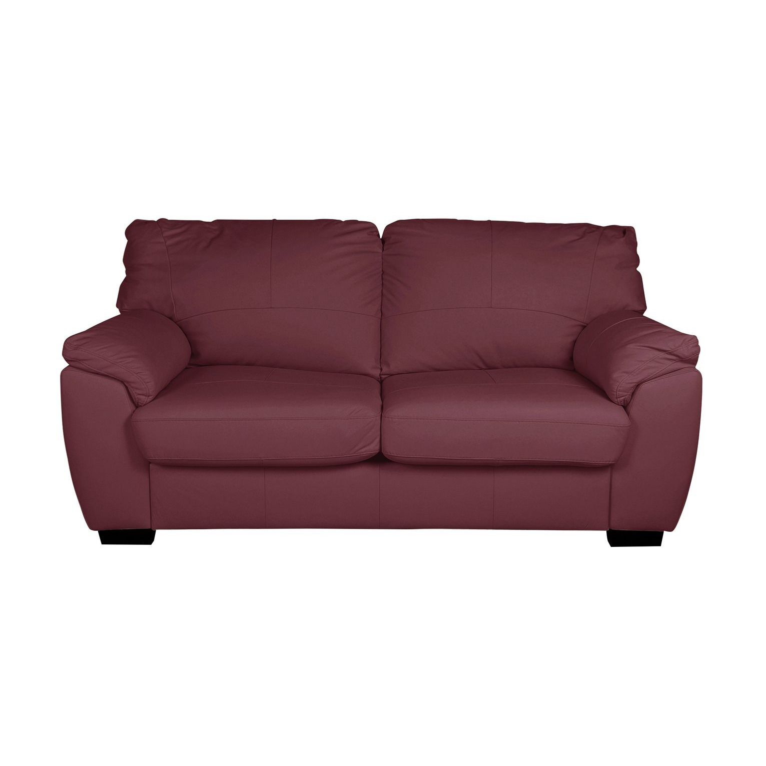 Argos Home Milano Leather 2 Seater Sofa Bed- Burgundy - image 1
