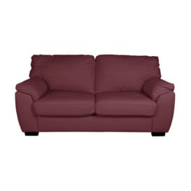 Argos Home Milano Leather 2 Seater Sofa Bed- Burgundy - thumbnail 1