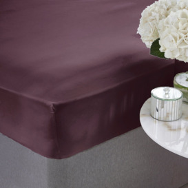 Silentnight Supersoft Plain Mulberry Fitted Sheet - Single