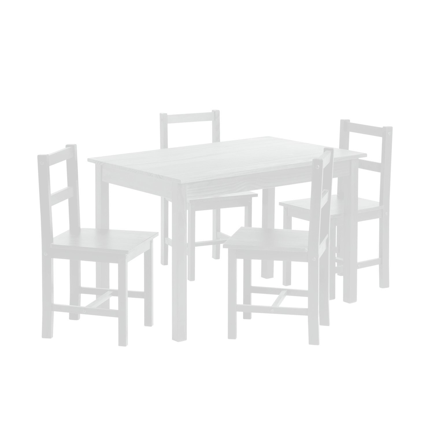Argos Home Raye Solid Wood Dining Table & 4 White Chairs - image 1