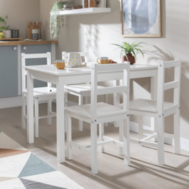 Argos Home Raye Solid Wood Dining Table & 4 White Chairs - thumbnail 2