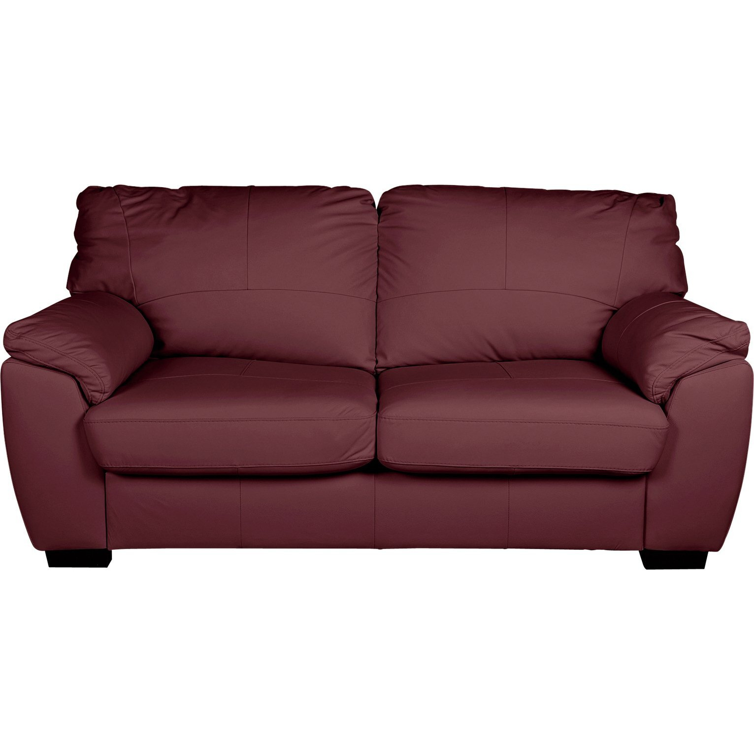 Argos Home Milano Leather 3 Seater Sofa - Burgundy - image 1