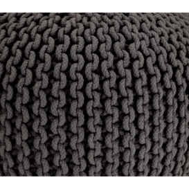 Kaikoo Dottie Cotton Knitted Pod Footstool - Charcoal - thumbnail 2
