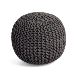 Kaikoo Dottie Cotton Knitted Pod Footstool - Charcoal