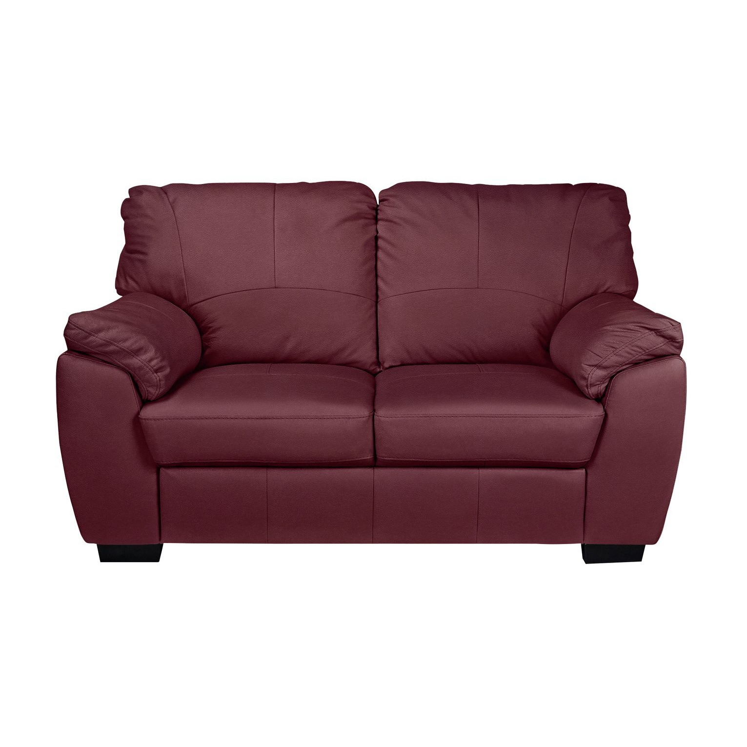 Argos Home Milano Leather 2 Seater Sofa - Burgundy - image 1