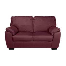 Argos Home Milano Leather 2 Seater Sofa - Burgundy - thumbnail 1