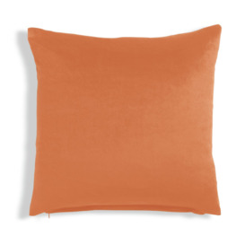 Habitat Velvet Cushion - Orange - 43x43cm - thumbnail 1