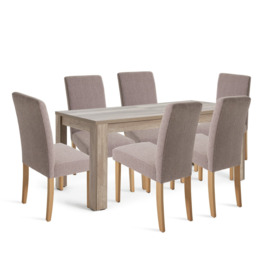 Argos Home Preston Extending Dining Table & 6 Brown Chairs