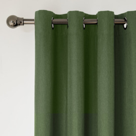 Home Essentials Plain Blackout Eyelet Curtain - Green - thumbnail 1