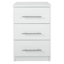 Argos Home Normandy 3 Drawer Bedside Table - White - thumbnail 1