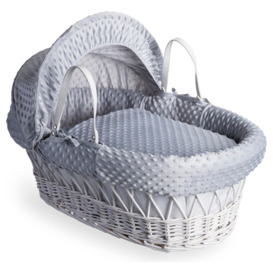 Clair de Lune Grey Dimple Moses Basket With Rocking Stand - thumbnail 1
