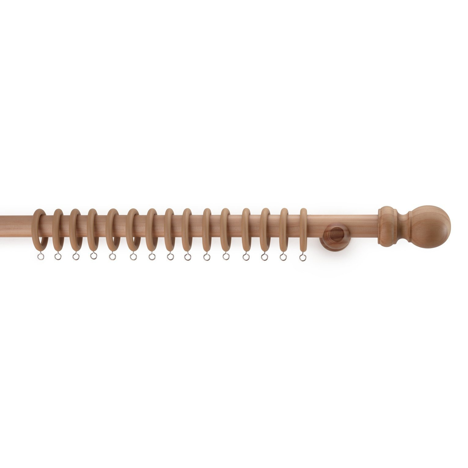 Argos Home 3.m Wooden Curtain Pole - Natural - image 1