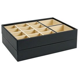 Black Faux Leather Stacking Jewellery Box - thumbnail 2