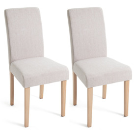 Argos Home Midback Pair of Fabric Dining Chairs - Cream - thumbnail 1