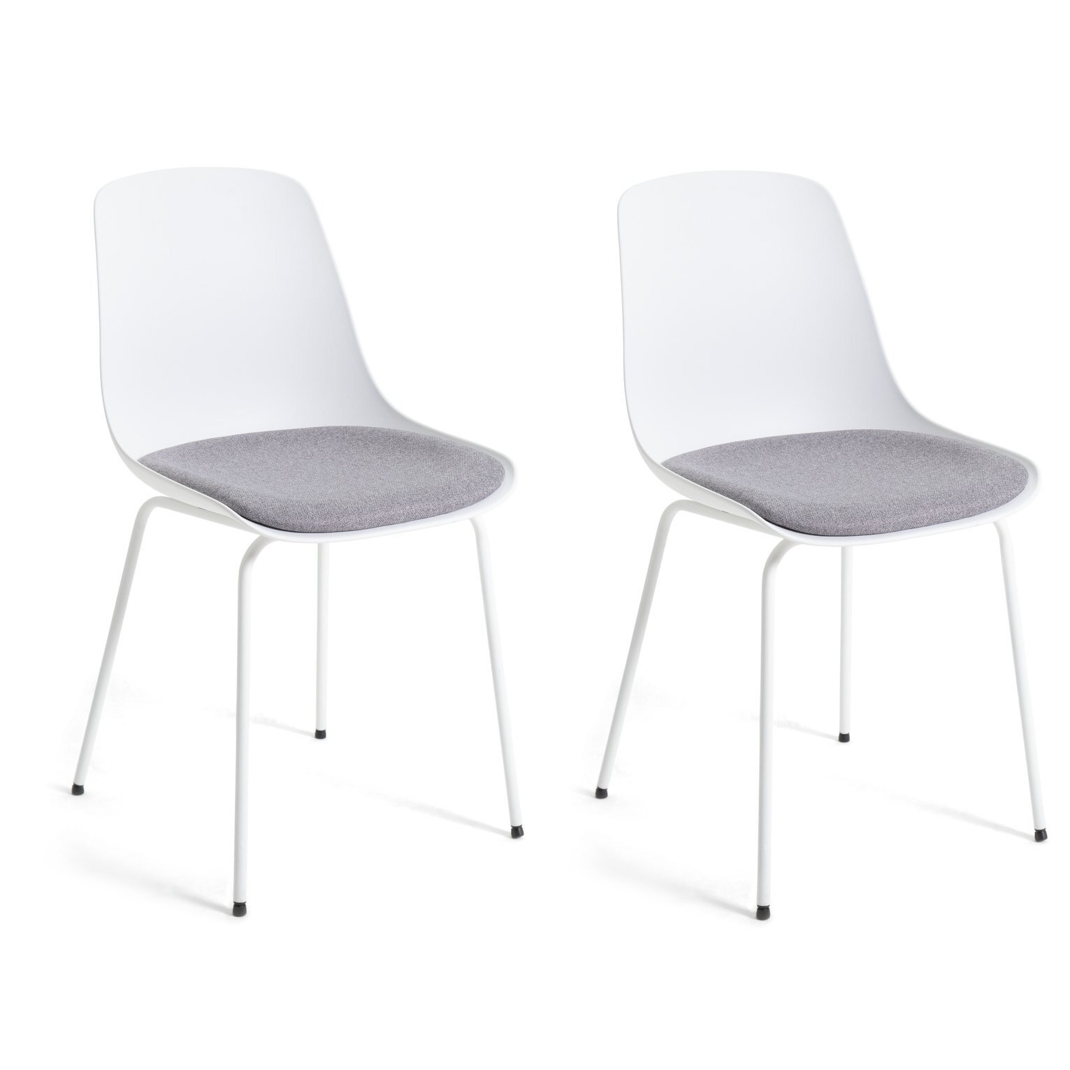 Habitat Eva Pair of Dining Chairs - White - image 1