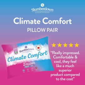 Slumberdown Climate Comfort Control Medium Pillow - 2 Pack - thumbnail 2