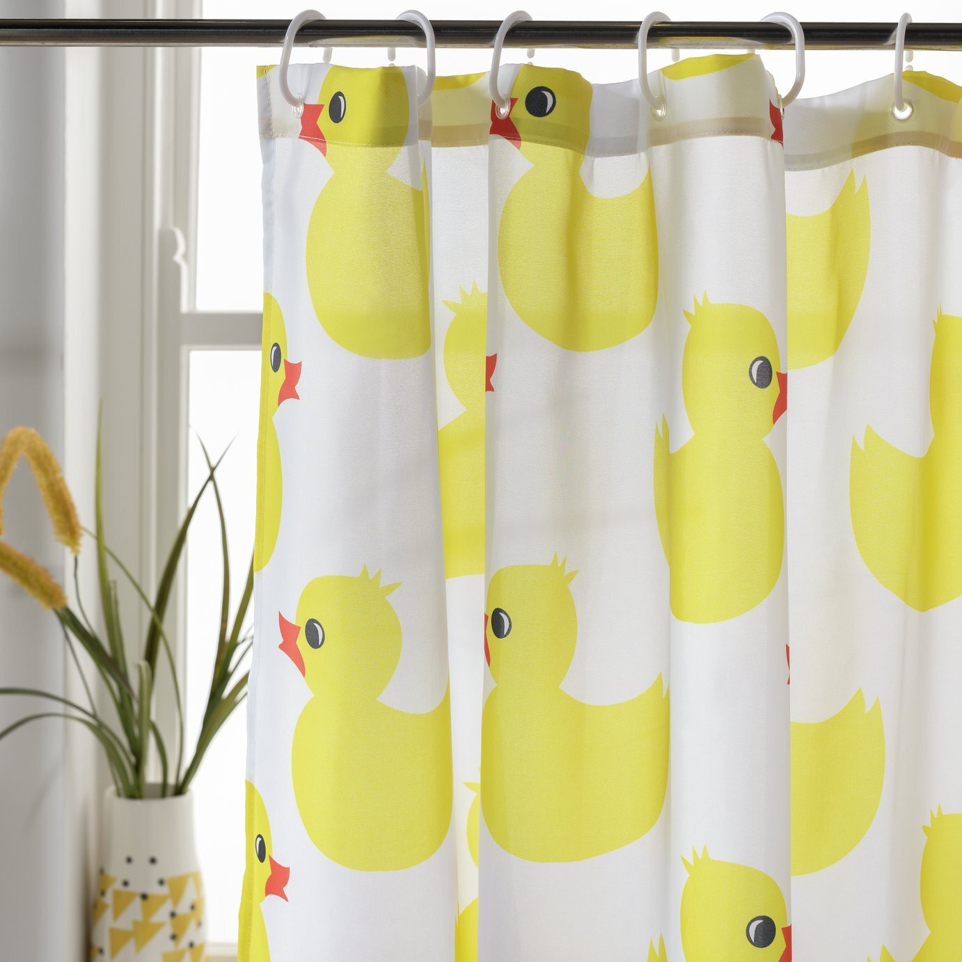 Argos Home Rubber Duck Shower Curtain - Yellow - image 1