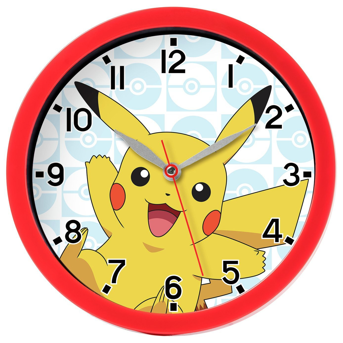 Pokémon Pikachu Kids Wall Clock - Red - image 1