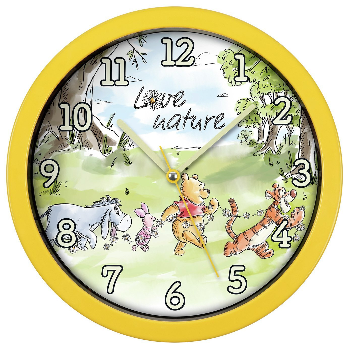 Disney Winnie The Pooh Kids Wall Clock - Yellow - image 1