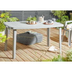 Argos Home 6 Seater Rectangular Plastic Garden Table - Grey - thumbnail 2