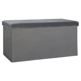 Argos Home Smooth Velvet Ottoman - Grey