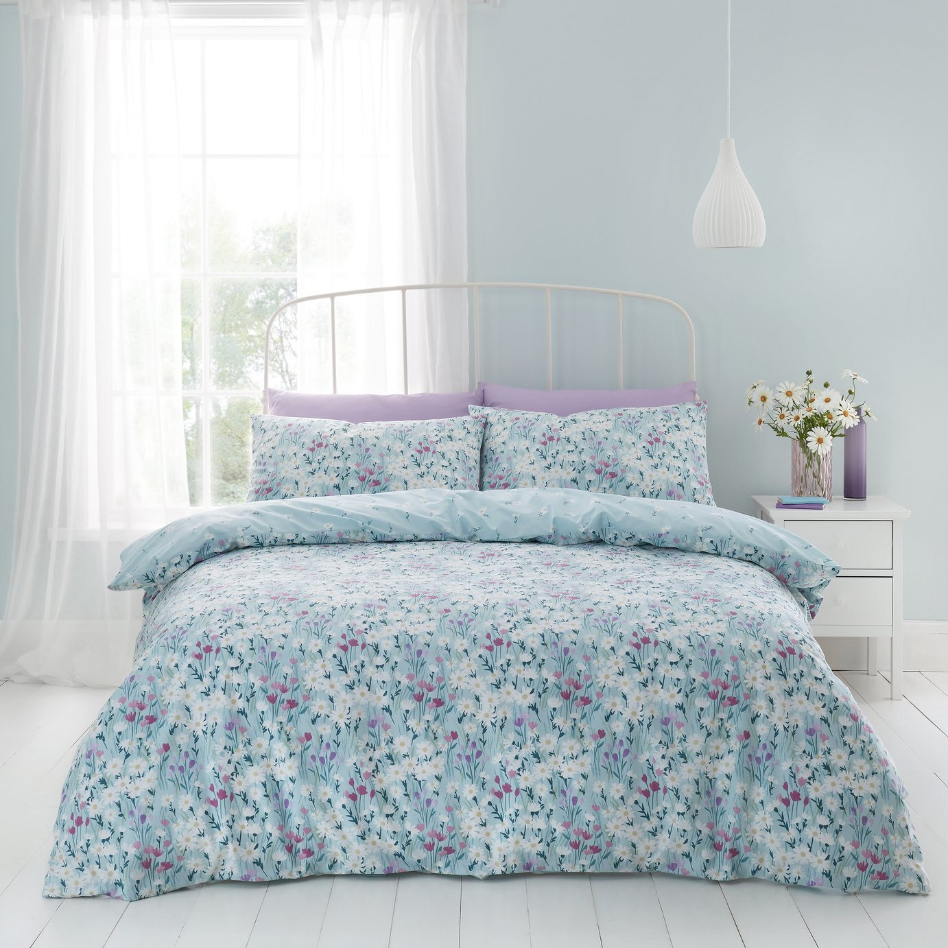 Catherine Lansfield Daisy Meadow Blue Bedding Set - Double - image 1